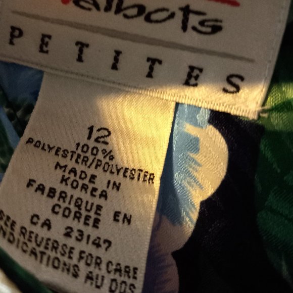 Talbots 1980s Theme Pleated Dress Midi EUC Size 12 💯 Polyester Dry Cleaned - Picture 11 of 13